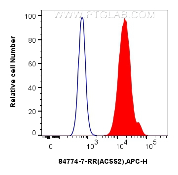 Flow cytometry (FC) experiment of Caco-2 cells using ACSS2 Recombinant antibody (84774-7-RR)