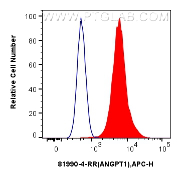 Flow cytometry (FC) experiment of A431 cells using Angiopoietin 1 Recombinant antibody (81990-4-RR)