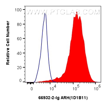 Flow cytometry (FC) experiment of HeLa cells using ARH Monoclonal antibody (66932-2-Ig)
