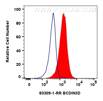 Flow cytometry (FC) experiment of HeLa cells using BCDIN3D Recombinant antibody (83309-1-RR)