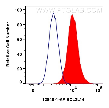 Flow cytometry (FC) experiment of Jurkat cells using BCL2L14 Polyclonal antibody (12846-1-AP)