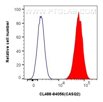 Flow cytometry (FC) experiment of U2OS cells using CoraLite® Plus 488-conjugated CASQ2 Recombinant an (CL488-84056-6)