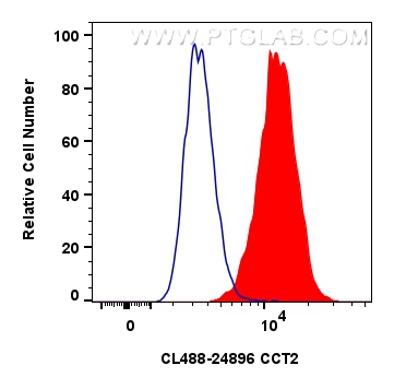 Flow cytometry (FC) experiment of NIH/3T3 cells using CoraLite® Plus 488-conjugated CCT2 Polyclonal anti (CL488-24896)