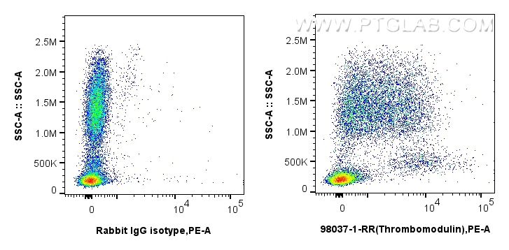 Flow cytometry (FC) experiment of human peripheral blood leukocyte using Anti-Human CD141/Thrombomodulin Rabbit Recombinant (98037-1-RR)