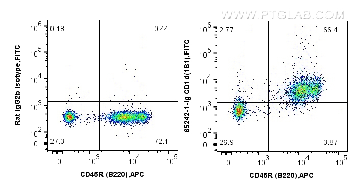 Flow cytometry (FC) experiment of BALB/c mouse splenocytes using Anti-Mouse CD1d (1B1) (65242-1-Ig)