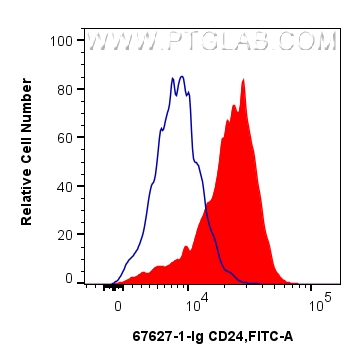 Flow cytometry (FC) experiment of Ramos cells using CD24 Monoclonal antibody (67627-1-Ig)