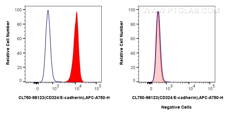 Flow cytometry (FC) experiment of HT-29 cells using CoraLite® Plus 750 Anti-Human CD324 (E-cadherin) R (CL750-98123)