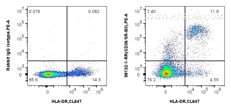 Flow cytometry (FC) experiment of human PBMCs using Anti-Human CD36 Rabbit Recombinant Antibody (98132-1-RR)