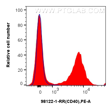 Flow cytometry (FC) experiment of mouse splenocytes using Anti-Mouse CD40 Rabbit Recombinant Antibody (98122-1-RR)