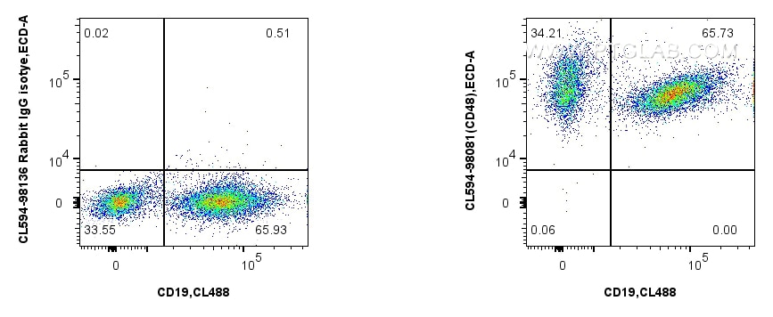 Flow cytometry (FC) experiment of mouse splenocytes using CoraLite®594 Anti-Mouse CD48 Rabbit Recombinant An (CL594-98081)