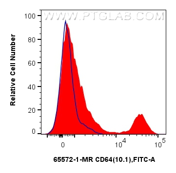 Flow cytometry (FC) experiment of human PBMCs using Anti-Human  CD64 (10.1) Mouse IgG2a Recombinant An (65572-1-MR)