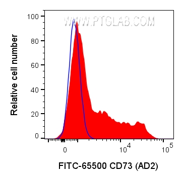 Flow cytometry (FC) experiment of human PBMCs using FITC Plus Anti-Human CD73  (AD2) Rabbit Recombinan (FITC-65500)