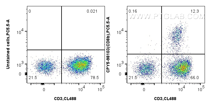 Flow cytometry (FC) experiment of human PBMCs using PerCP-Cyanine5.5 Anti-Human CD8b Rabbit Recombinan (CPY5-98103)