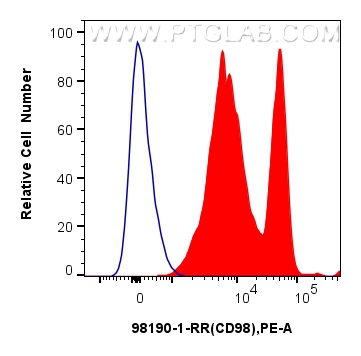 Flow cytometry (FC) experiment of human PBMCs using Anti-Human CD98/SLC3A2 Rabbit Recombinant Antibody (98190-1-RR)