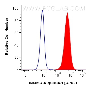 Flow cytometry (FC) experiment of A431 cells using CDCA7L Recombinant antibody (83682-4-RR)