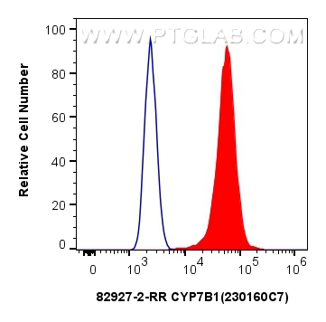 Flow cytometry (FC) experiment of HeLa cells using CYP7B1 Recombinant antibody (82927-2-RR)