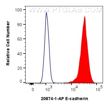 Flow cytometry (FC) experiment of MCF-7 cells using E-cadherin Polyclonal antibody (20874-1-AP)