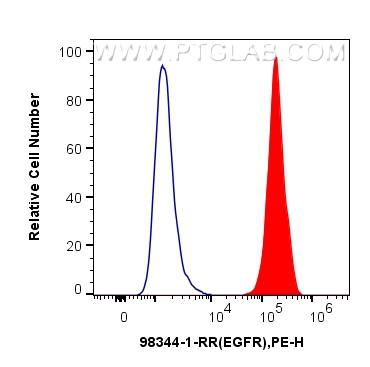 Flow cytometry (FC) experiment of A431 cells using Anti-Human EGFR Rabbit Recombinant Antibody (98344-1-RR)