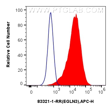 Flow cytometry (FC) experiment of MCF-7 cells using EGLN3 Recombinant antibody (83321-1-RR)