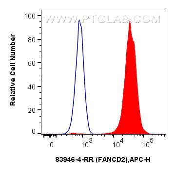 Flow cytometry (FC) experiment of HeLa cells using FANCD2 Recombinant antibody (83946-4-RR)