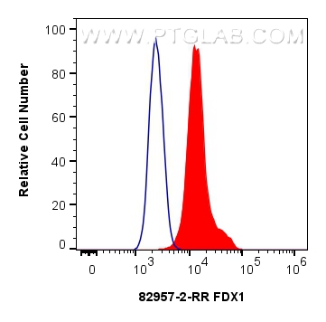 Flow cytometry (FC) experiment of A431 cells using FDX1 Recombinant antibody (82957-2-RR)