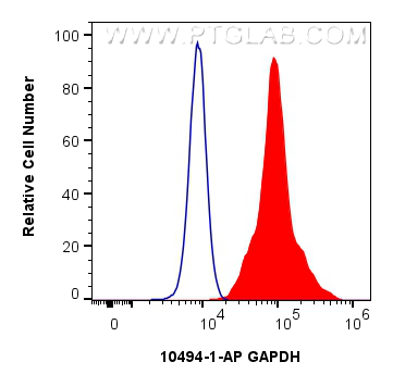 Flow cytometry (FC) experiment of HEK-293 cells using GAPDH Polyclonal antibody (10494-1-AP)