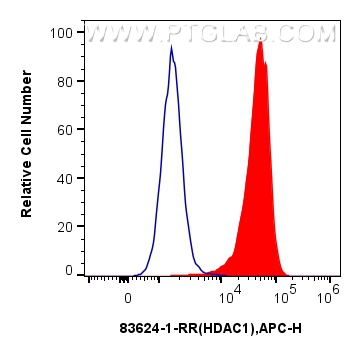 Flow cytometry (FC) experiment of HeLa cells using HDAC1 Recombinant antibody (83624-1-RR)