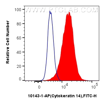 Flow cytometry (FC) experiment of A431 cells using Cytokeratin 14 Polyclonal antibody (10143-1-AP)