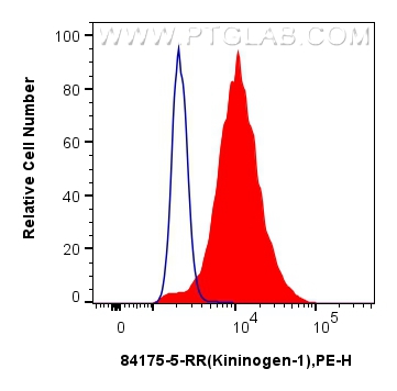 Flow cytometry (FC) experiment of HT-29 cells using Kininogen-1 Recombinant antibody (84175-5-RR)