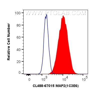 Flow cytometry (FC) experiment of Neuro-2a cells using CoraLite® Plus 488-conjugated MAP2 Monoclonal anti (CL488-67015)