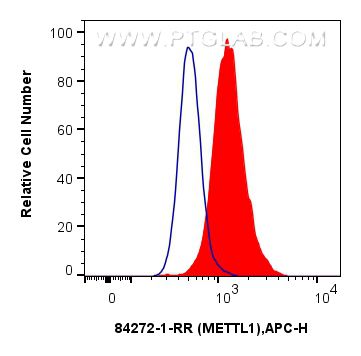 Flow cytometry (FC) experiment of A431 cells using METTL1 Recombinant antibody (84272-1-RR)