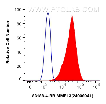 Flow cytometry (FC) experiment of MCF-7 cells using MMP13 Recombinant antibody (83188-4-RR)