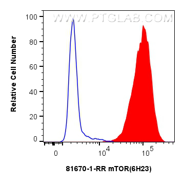 Flow cytometry (FC) experiment of HeLa cells using mTOR Recombinant antibody (81670-1-RR)