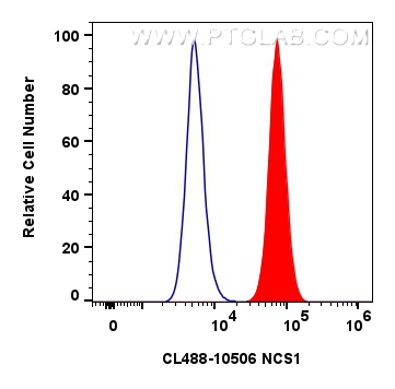 Flow cytometry (FC) experiment of SH-SY5Y cells using CoraLite® Plus 488-conjugated NCS1 Polyclonal anti (CL488-10506)