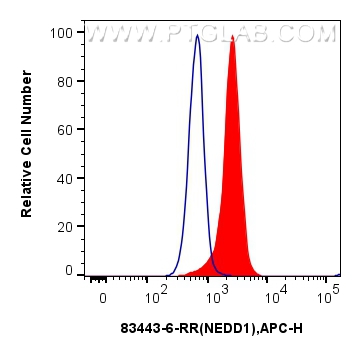 Flow cytometry (FC) experiment of A431 cells using NEDD1 Recombinant antibody (83443-6-RR)