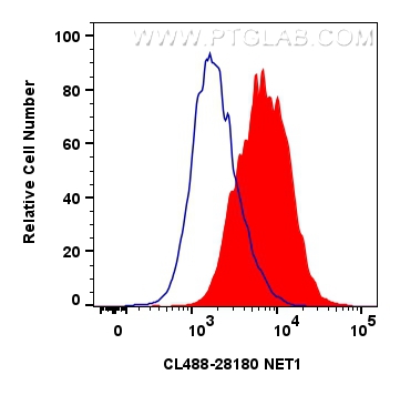 Flow cytometry (FC) experiment of Jurkat cells using CoraLite® Plus 488-conjugated NET1 Polyclonal anti (CL488-28180)