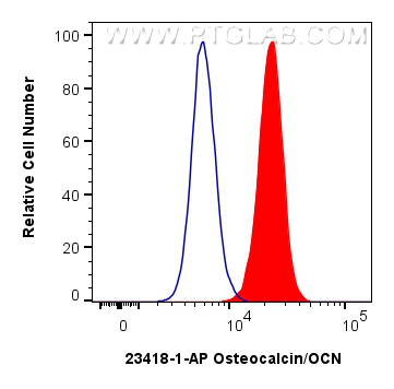 Flow cytometry (FC) experiment of U2OS cells using Osteocalcin/OCN Polyclonal antibody (23418-1-AP)