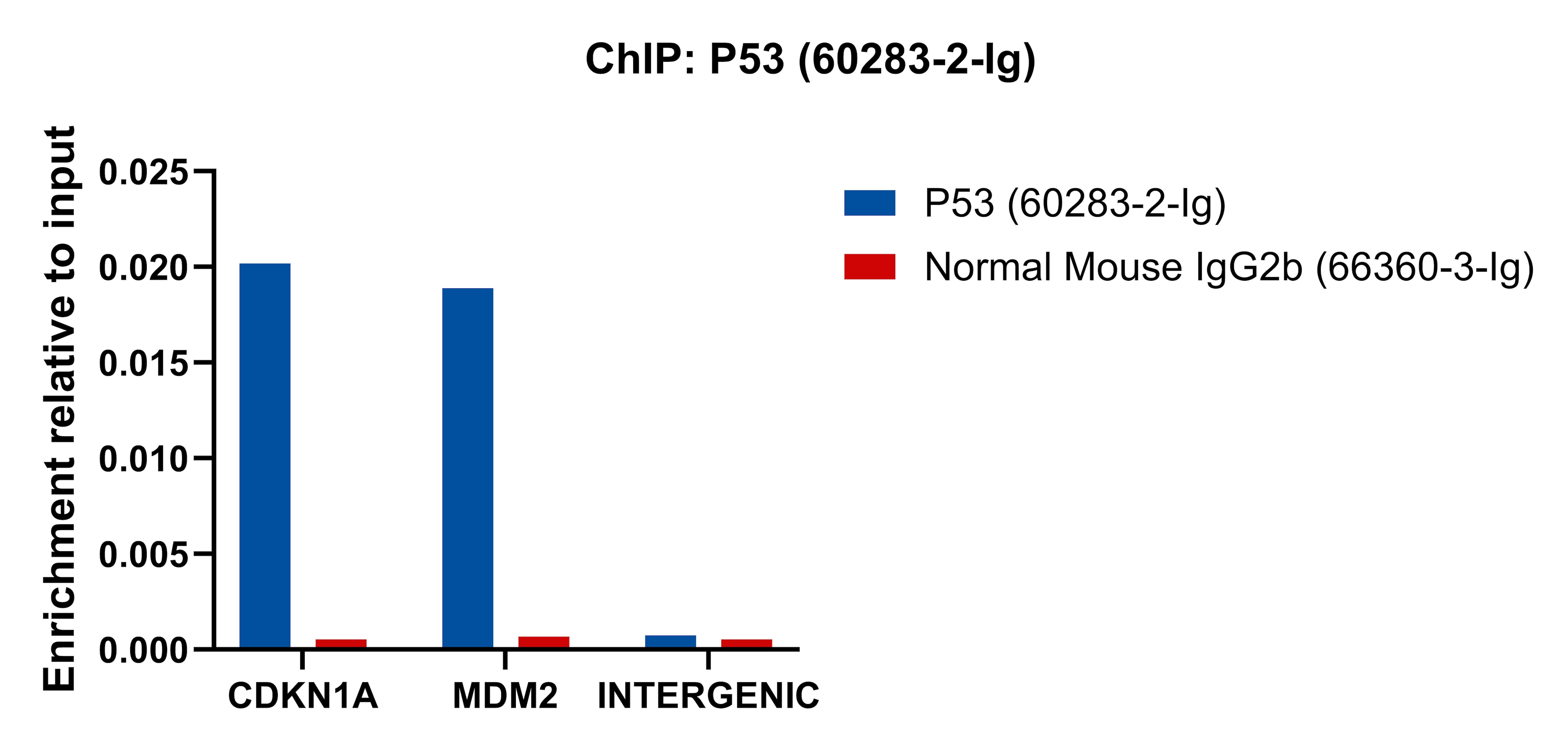 ChIP experiment of HCT 116 cells using P53 Monoclonal antibody (60283-2-Ig)