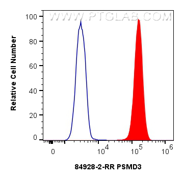 Flow cytometry (FC) experiment of HeLa cells using PSMD3 Recombinant antibody (84928-2-RR)