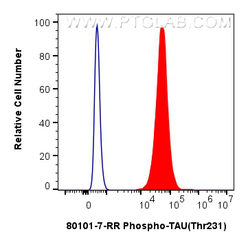 Flow cytometry (FC) experiment of SH-SY5Y cells using Phospho-TAU (Thr231) Recombinant monoclonal antibo (80101-7-RR)
