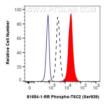 Flow cytometry (FC) experiment of HEK-293 cells using Phospho-TSC2 (Ser939) Recombinant antibody (81654-1-RR)