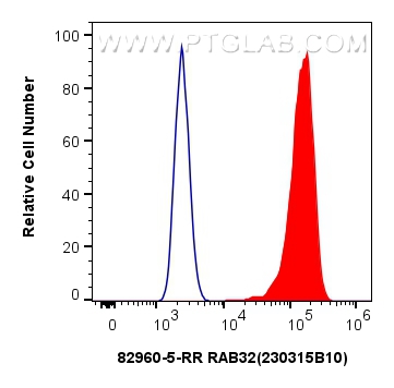 Flow cytometry (FC) experiment of HeLa cells using RAB32 Recombinant antibody (82960-5-RR)