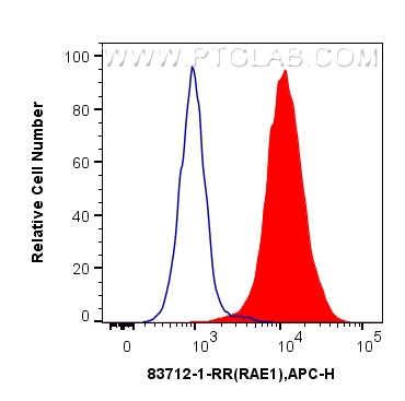 Flow cytometry (FC) experiment of HepG2 cells using RAE1 Recombinant antibody (83712-1-RR)