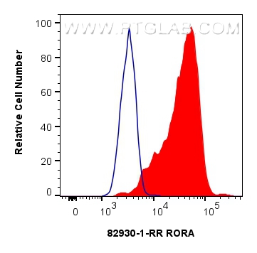 Flow cytometry (FC) experiment of HeLa cells using RORA Recombinant antibody (82930-1-RR)