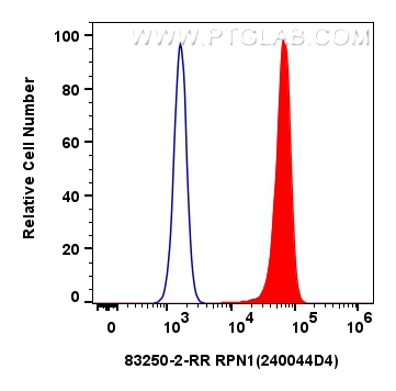 Flow cytometry (FC) experiment of HeLa cells using Ribophorin I Recombinant antibody (83250-2-RR)