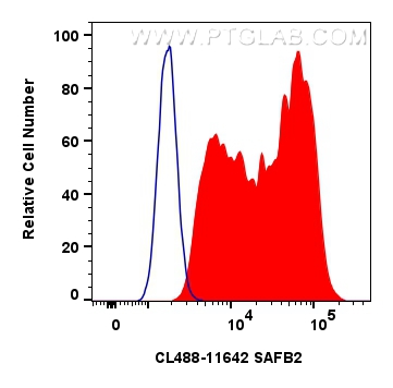 Flow cytometry (FC) experiment of U2OS cells using CoraLite® Plus 488-conjugated SAFB2 Polyclonal ant (CL488-11642)