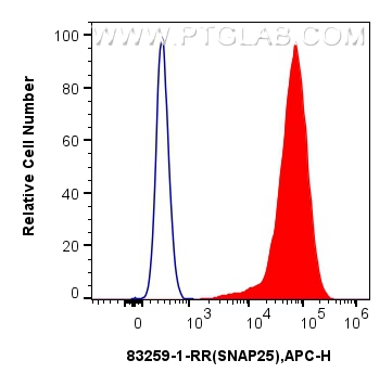 Flow cytometry (FC) experiment of PC-12 cells using SNAP25 Recombinant antibody (83259-1-RR)