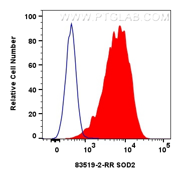 Flow cytometry (FC) experiment of HeLa cells using SOD2 Recombinant antibody (83519-2-RR)