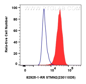 Flow cytometry (FC) experiment of SH-SY5Y cells using STMN2 Recombinant antibody (82925-1-RR)