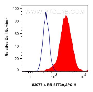Flow cytometry (FC) experiment of HeLa cells using STT3A Recombinant antibody (83077-4-RR)